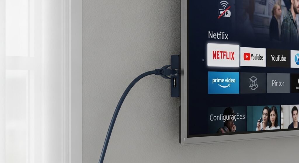 Cabo Ethernet na Smart TV