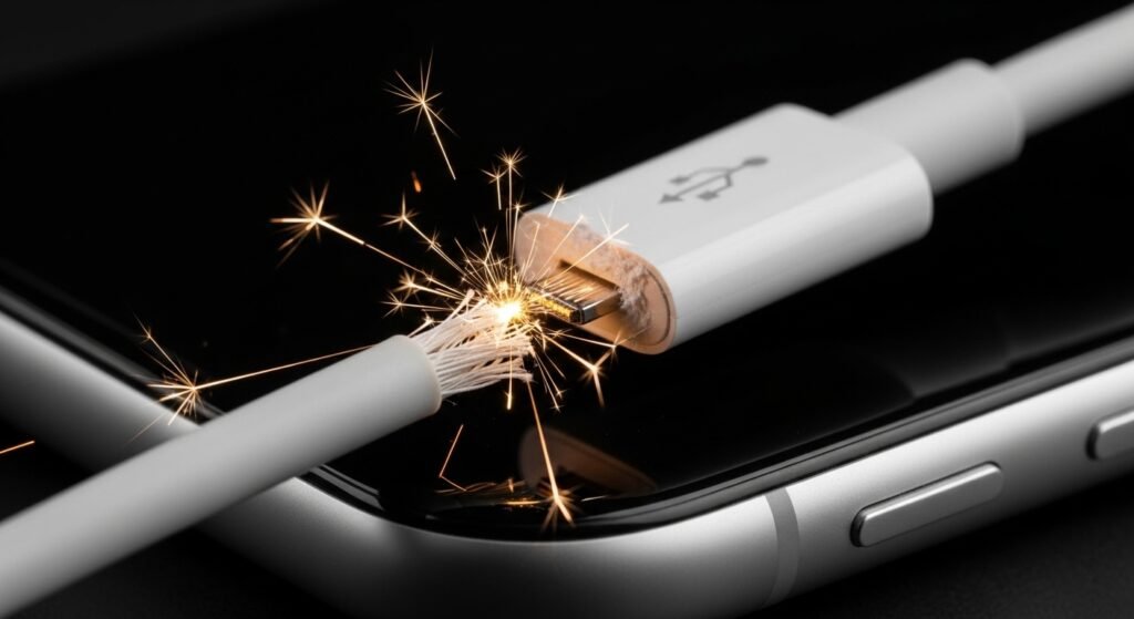 Perigo o uso de cabos de carregamento de celular falsificados