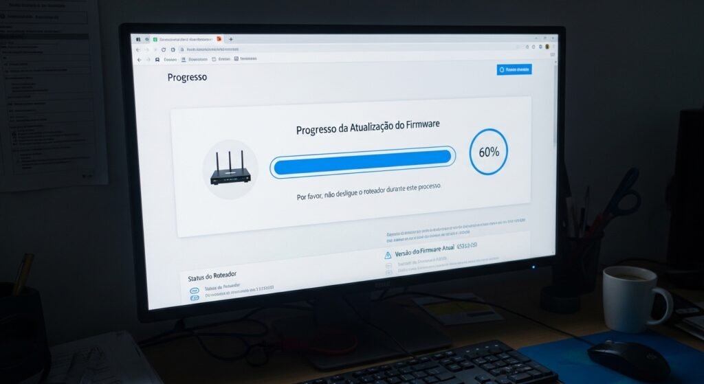 Progresso de atualização de firmware do roteador