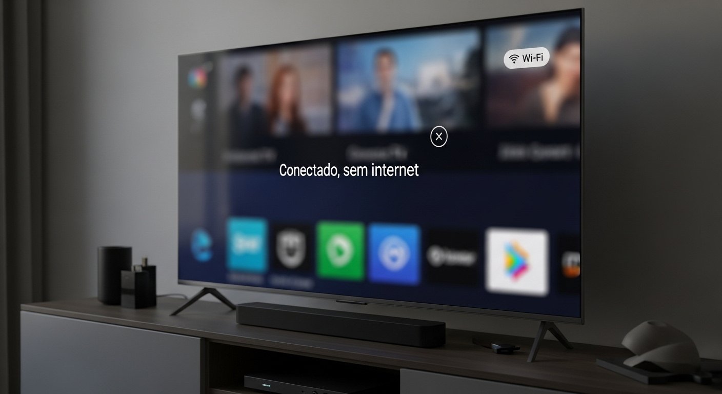Smart TV está conectada mas sem internet