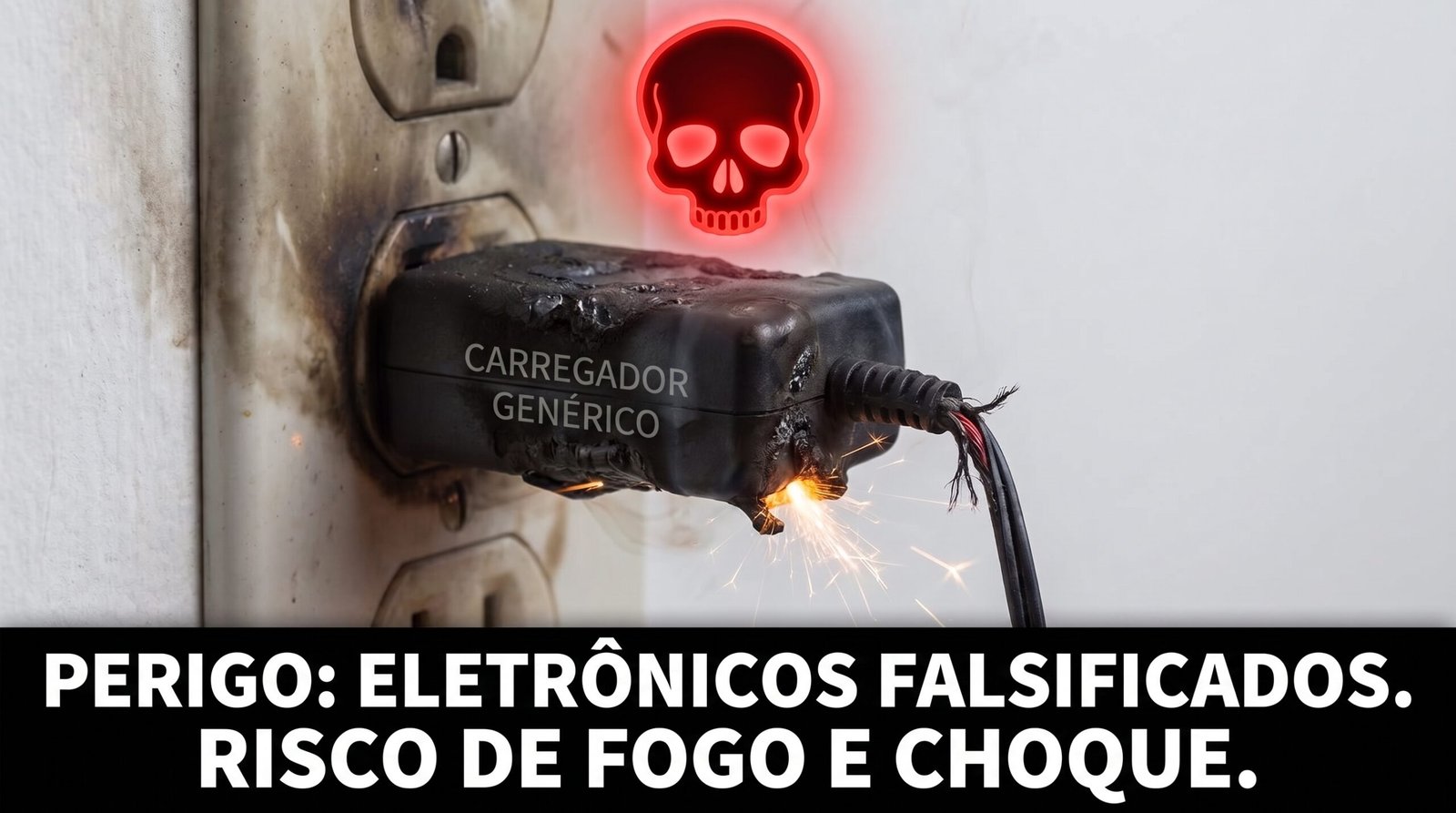 alerta visual perante os letais riscos físicos de aparelhos genéricos