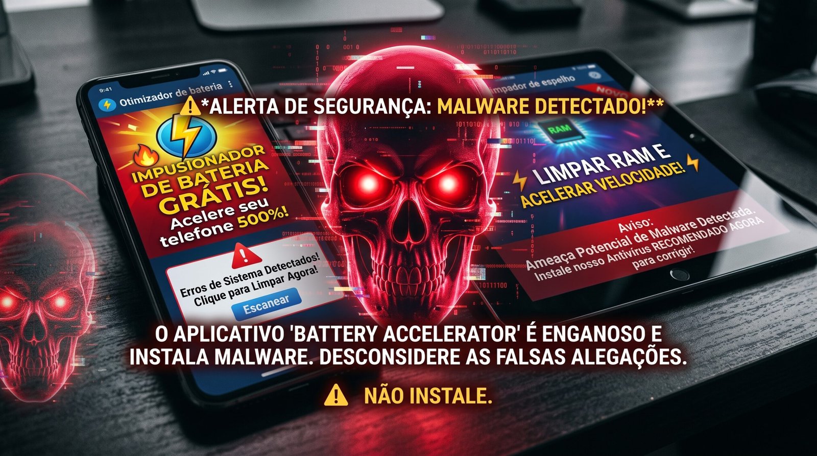 Alerta visual imersivo e direto de proteção de cibersegurança