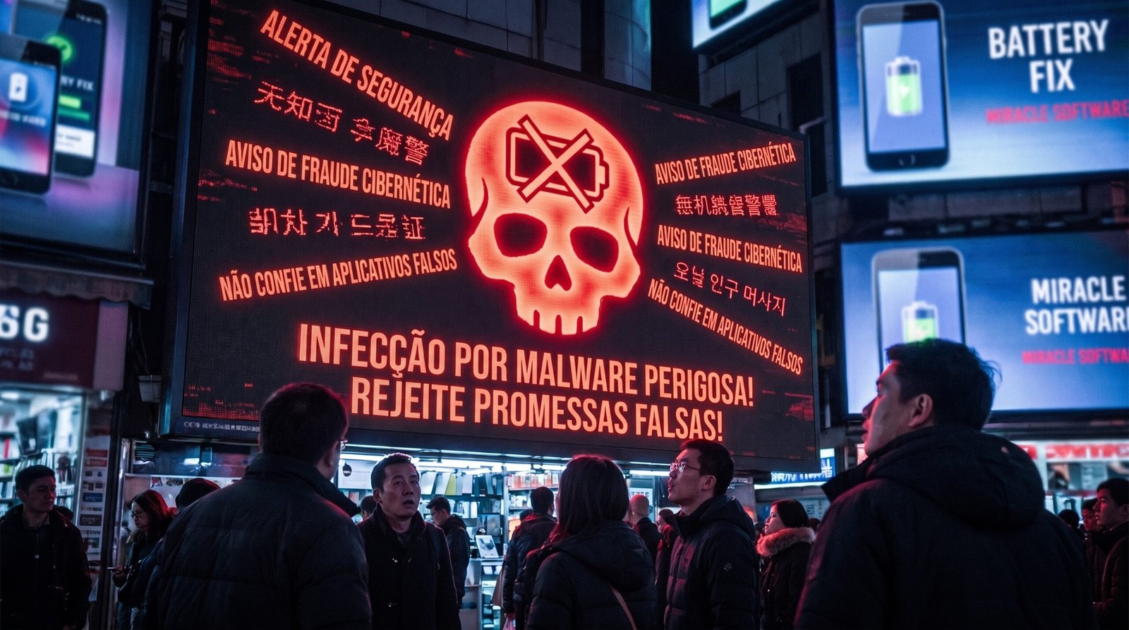 alerta visual de segurança contra o estelionato cibernético no mercado