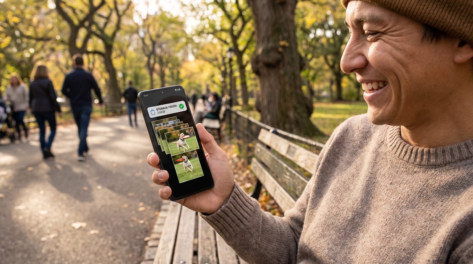 pessoa tirando ininterruptas fotografias e captando grandes momentos com seu ágil smartphone recém-otimizado